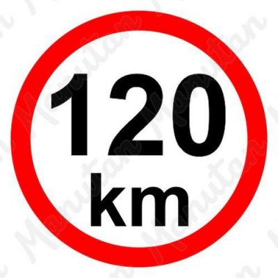 Omezení rychlosti 120 km/h, samolepka D 150 mm