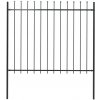 Branka Zahradní plot s hroty ocelový 1,7 x 1,5 m černý - Default Title