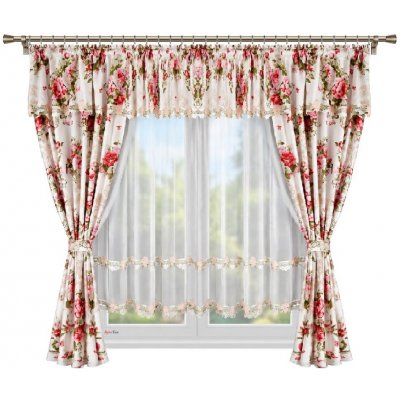 BytoTex Hotová záclona se závěsem Rose, 400x160 cm – Hledejceny.cz
