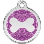 Red Dingo známka Bone Glitter Purple Kost fialová třpytivá S 20 mm – Hledejceny.cz