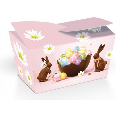 Selllot Velikonoční zajíčci růžová minibonboniéra s kakaovými pralinkami 28 g – Zbozi.Blesk.cz