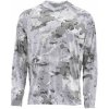 Rybářské tričko, svetr, mikina Simms Tričko SolarFlex Hoody Print Cloud Camo Grey