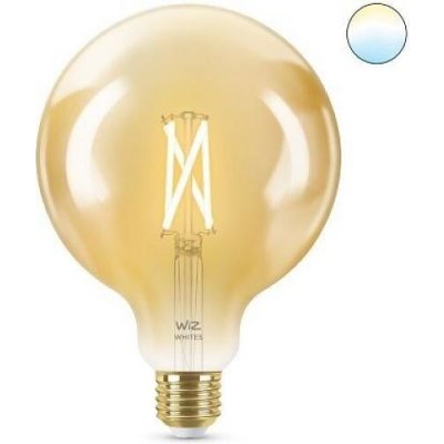 WiZ LED žárovka filament amber E27 G125 7W 640lm 2000-5000K IP20, stmívatelná
