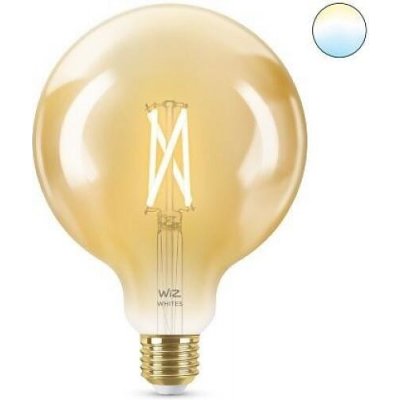 WiZ LED žárovka filament amber E27 G125 7W 640lm 2000-5000K IP20, stmívatelná – Zboží Živě