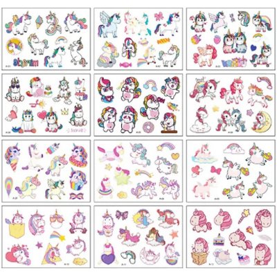 Roccoo Tattoo Dětské tetování barevné Jednorožci 11,5 x 8 cm – Zboží Dáma