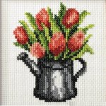 Sada na ruční vyšívání Tulipány v konývce 11x11cm – Zboží Dáma