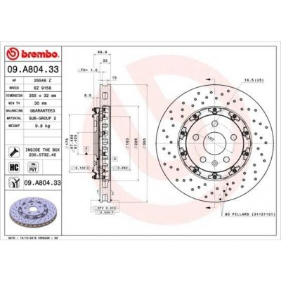 BREMBO Brzdový kotouč TWO-PIECE FLOATING DISCS LINE - 355 mm BRE 09.A804.33 | Zboží Auto