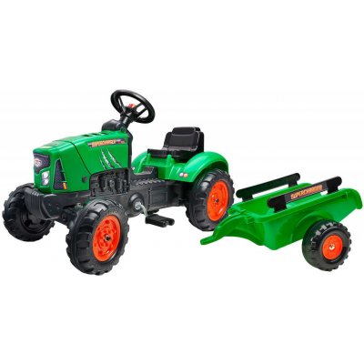 Falk Traktor šlapací SuperCharger zelený s valníkem 132×42×53 cm – Zboží Mobilmania