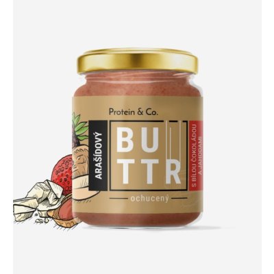 Protein&Co Arašídový krém s bílou čokoládou a jahodami 330 g – Zboží Dáma