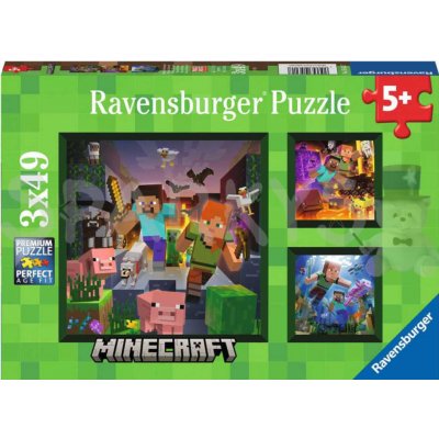 RAVENSBURGER Minecraft Biomes 3x49 dílků – Zboží Mobilmania