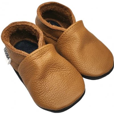 Ebooba kožené capáčky s koženou podrážkou hnědé – Sleviste.cz