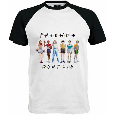 Tričko Stranger Things Friends Dont Lie černo bílá – Hledejceny.cz