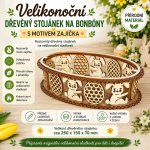 Velikonoční dřevěný stojánek na sladkosti se zajíčky 250 × 150 × 70 mm – Hledejceny.cz
