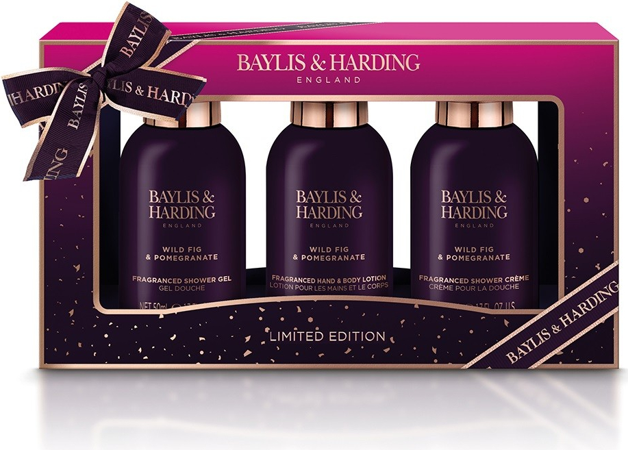 Baylis & Harding Fík a Granátové jablko sprchový gel 100 ml + sprchový krém 100 ml + mléko na ruce a tělo 100 ml dárková sada