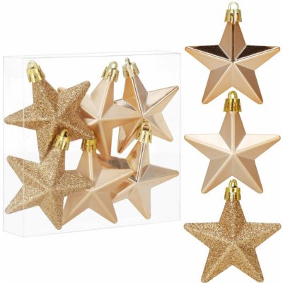 SPRINGOS Hvězdičky zlaté sada 6ks vánoční ozdoby CA1149-XG – Zboží Dáma