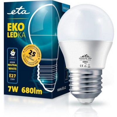 Eta EKO LEDka mini globe 7W, E27, neutrální bílá – Zboží Mobilmania