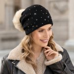 Krumlovanka dámská čepice s bambulí W-0102/018 černá – Hledejceny.cz