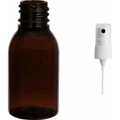 Via Plastová lahvička hnědá široká s BÍLÝM kosmetickým rozprašovačem 25 ml – Zboží Dáma