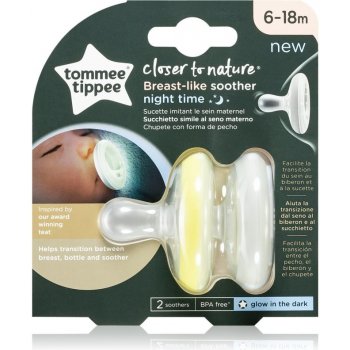 Tommee Tippee šidítko C2N silikon Natural Night 2ks 433484TT