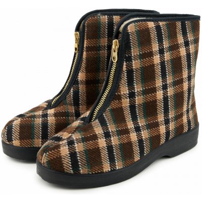 Vlnka pánské důchodky z ovčí vlny káro hnědá – Zboží Dáma