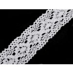 Bavlněná krajka / vsadka paličkovaná šíře 40 mm, střední, 1 bílá (bal. 13.5) – Zboží Dáma