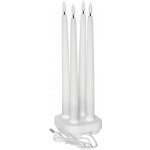 STAR TRADING Dobíjecí LED svíčky Flamme – set 4 ks + dobíjecí stanice, bílá barva, plast – Hledejceny.cz
