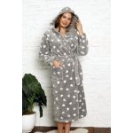 Cocoon župan dámský W02-3015 s kapucí vzor srdíčka – Zboží Dáma