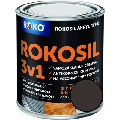 Rokosil 3v1 akryl RK 300 2880 hnědá tmavá 0,6 L – Zbozi.Blesk.cz