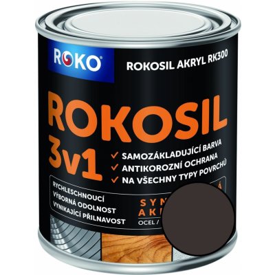 Rokosil 3v1 akryl RK 300 2880 hnědá tmavá 0,6L – HobbyKompas.cz