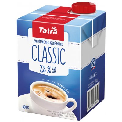 Tatra Classic Zahuštěné neslazené mléko 7,5% 500 g – Zboží Dáma