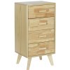 Regál a polička DKD HOME DECOR Zásuvková skříňka DKD Home Decor přírodní kaučukovník Paulonia dřevo dřevo MDF 40 x 30 x 78 cm