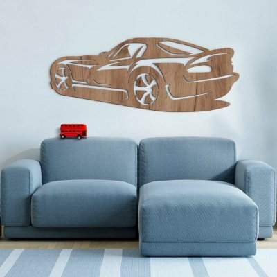 Dřevěná dekorace na zeď - Auto Dodge Viper – Zboží Mobilmania