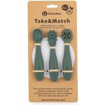 PETITE&MARS Set silikonových tréninkových lžiček Take&Match 6m+ Misty Green – Zboží Dáma