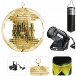 Eurolite Zrcadlová koule 20cm zlatá – Zbozi.Blesk.cz