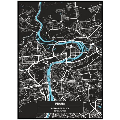 Jen tak z lásky Plakát Mapa vašeho města Rozměr plakátu: 30 x 40 cm, Barevná varianta: Šedá – Zboží Mobilmania