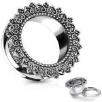 Šperky4U tunel do ucha s ornamenty TN01139-16 – Zboží Mobilmania