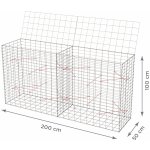 Gabionový koš s víkem: 200 x 50 x 100 cm - oko sítě 10x5cm – Zboží Mobilmania