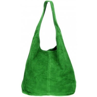 Kožená kabelka v úpravě semiš 804A zelená – Zboží Mobilmania