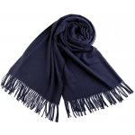 Šátek šála typu pashmina s třásněmi modrá pařížská – Zboží Dáma