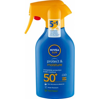 Nivea Sun Protect & Moisture hydratační spray na opalování SPF50+ 270 ml – Zbozi.Blesk.cz