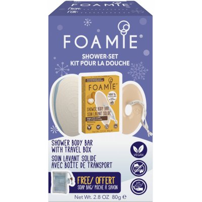 Foamie Shower Set Kiss Me Argan syndet do sprchy 80 g + Travel Buddy cestovní pouzdro + sáček dárková sada – Zbozi.Blesk.cz