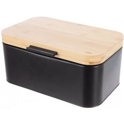 Chlebovka plech/bambus 30x19,5x14,5 cm BLACK – Sleviste.cz