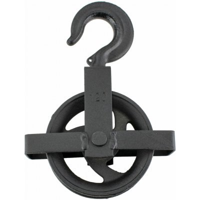 MTR Kladka stavební litinová, 120mm, s hákem a vodicí lištou – Zboží Mobilmania