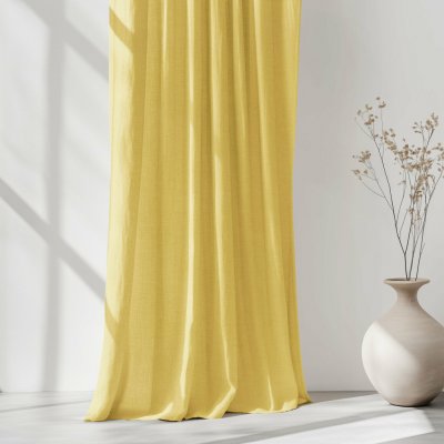 Goldea závěs ze lněné směsi - žlutý 280x145 cm – Hledejceny.cz