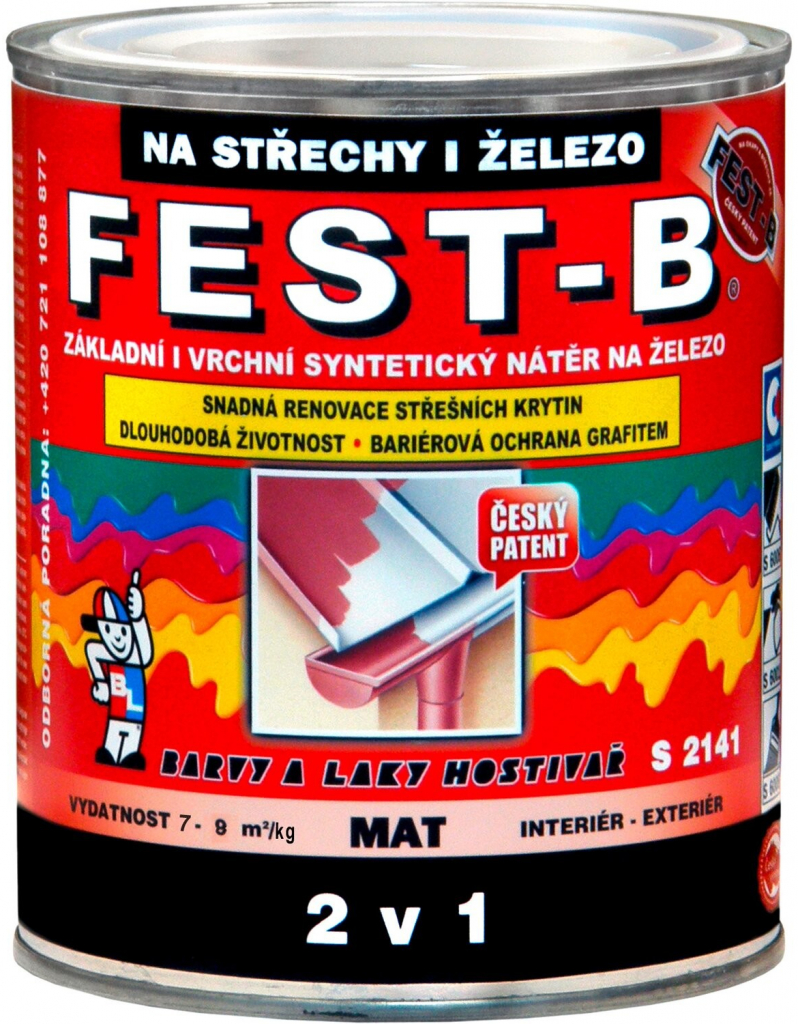 Fest-B 2v1, S2141 nátěr na železo hnědý 800 g od 299 Kč - Heureka.cz