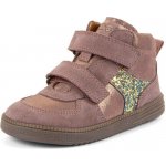 Froddo dívčí celoroční kožené kotníkové barefoot boty Loop High-Tops Pink/gold – Zboží Dáma