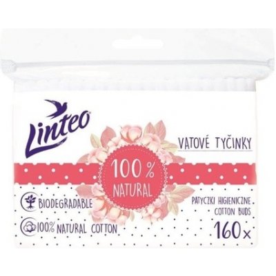 Tyčinky vatové NATURAL LINTEO 160 ks