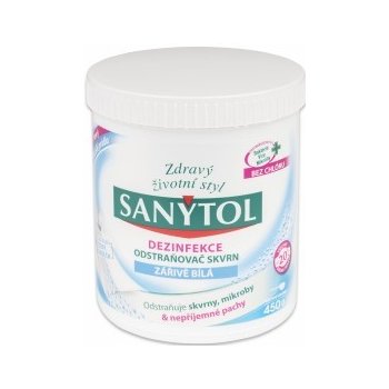 Sanytol dezinfekce odstraňovač skvrn zářivě bílá 450 g