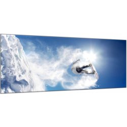 Obraz skleněný zimní snowboard - 60 x 120 cm