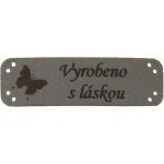 Naše galanterie Obdélník tmavě šedá koženka motýl – Zboží Dáma